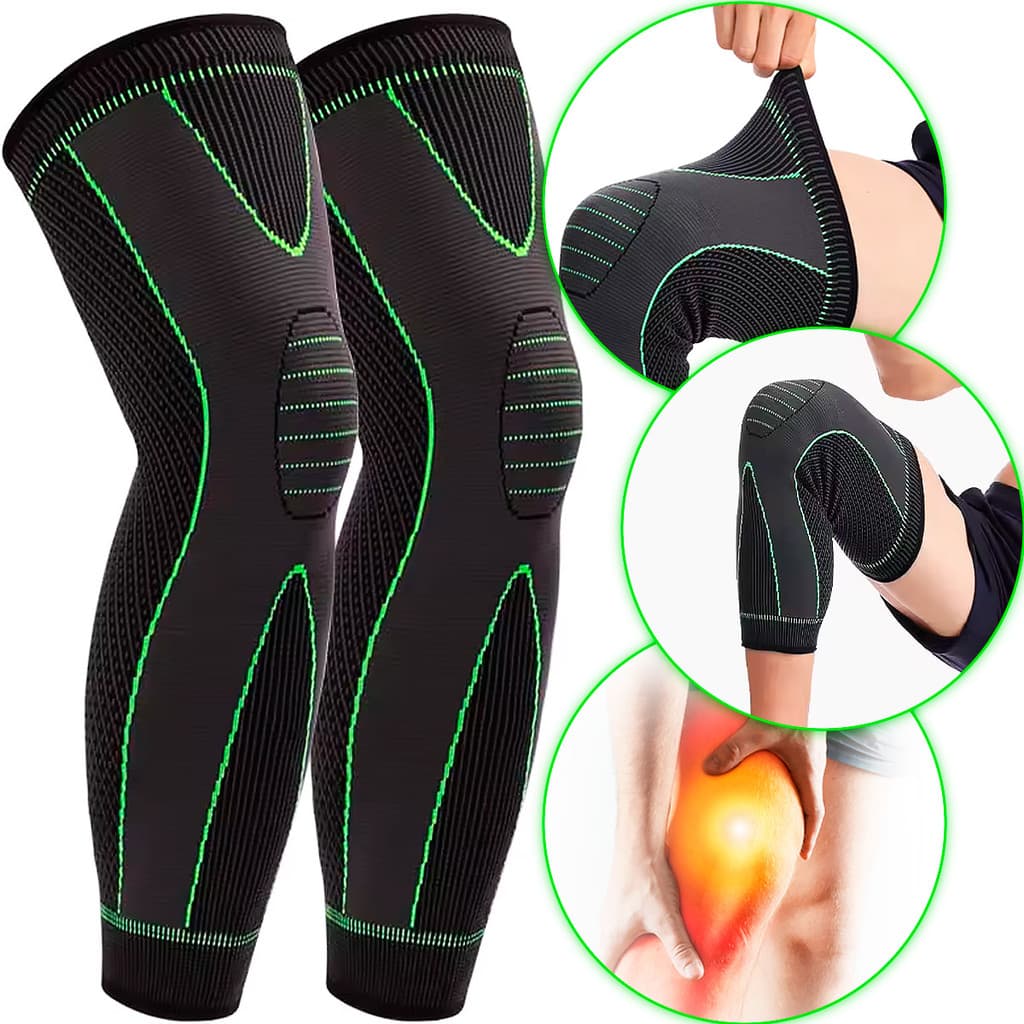 Kit 2 Joelheira de Compressão Meia Térmica Longa Para Alivio de Dor Articulação Exercícios Treino