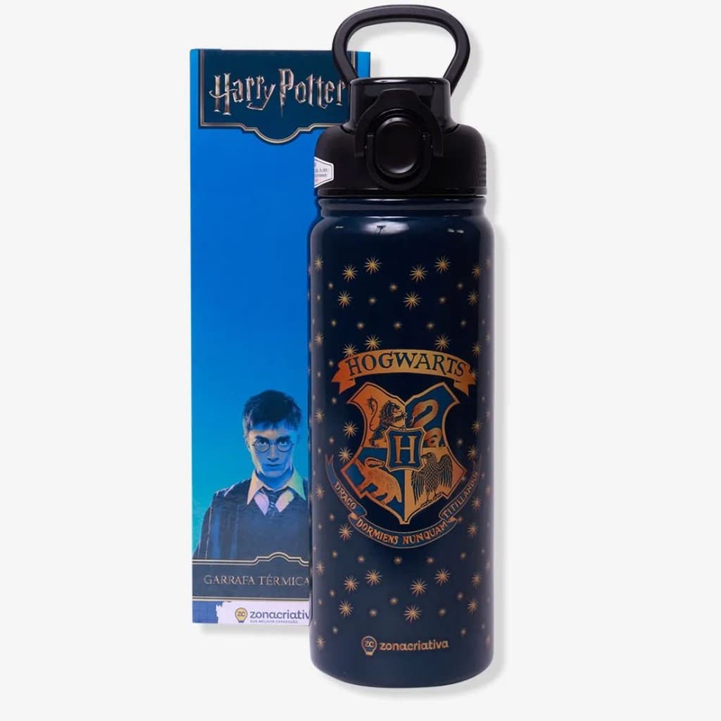 Garrafa Harry Potter Térmica Galaxy Hogwarts 650ml ZC