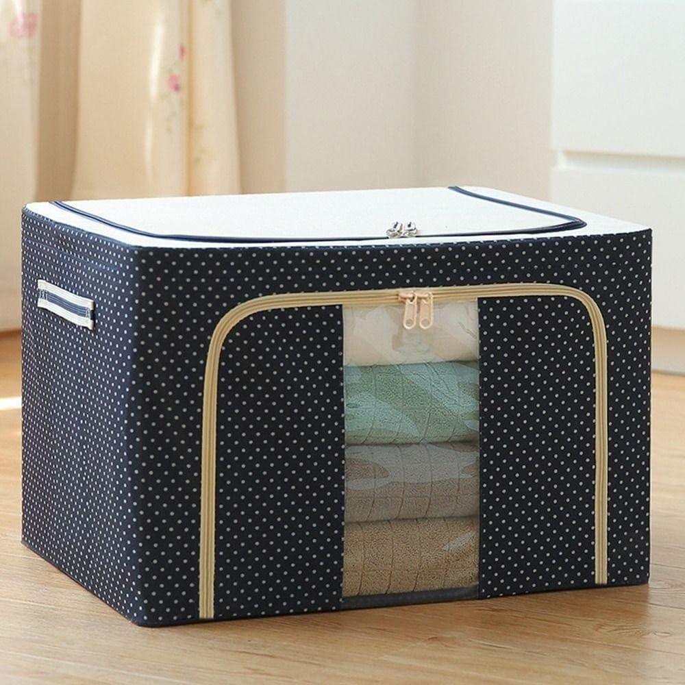 Organizador Multiuso Caixa Organizadora De Guarda Roupa Flexivel Com Ziper 50x40x30cm Grande （Entrega 24 horas）