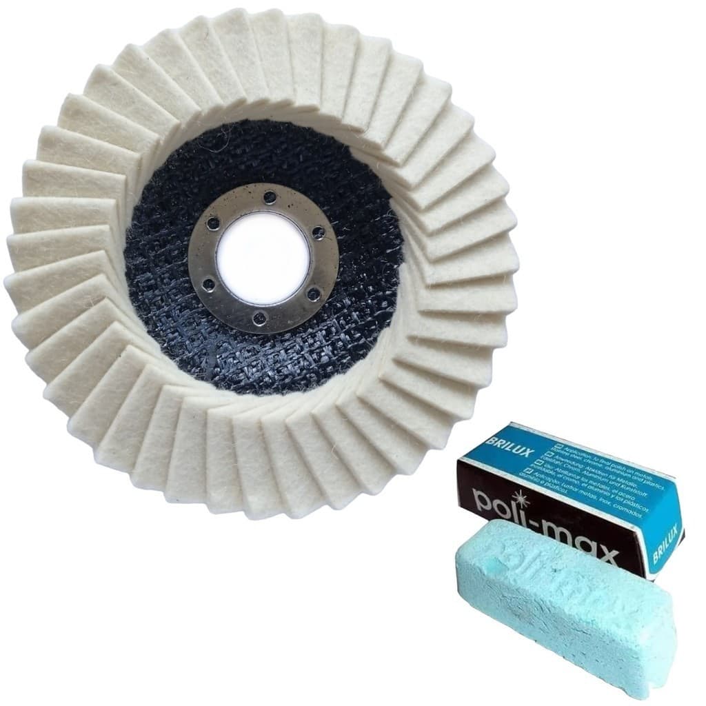 Kit Disco Flap Feltro Para Polimento Inox, Latão, Alumínio e Metais Ferrosos e não Ferrosos