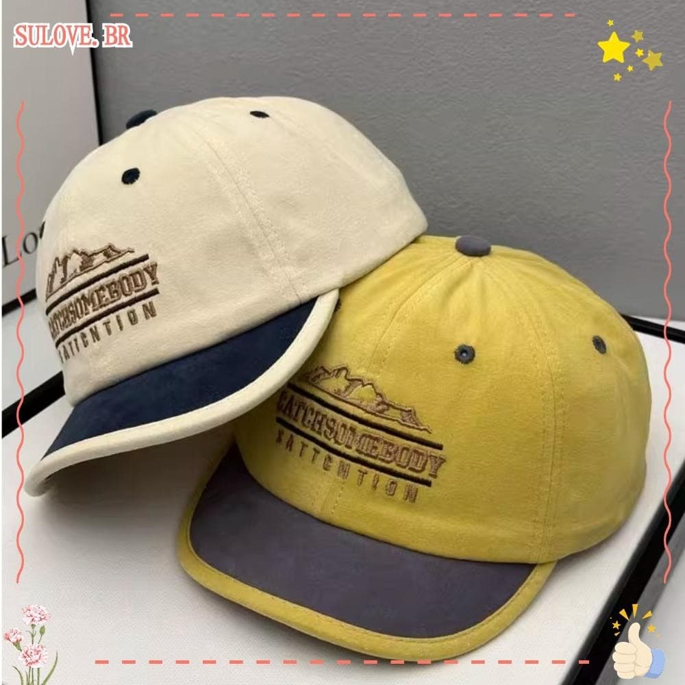 SULOVEDU Chapéu De Baseball Casal , Boné De Pesca Anti-Sol De Aba Curta , 2024 Chapéus Retro Respiráveis Unisexo