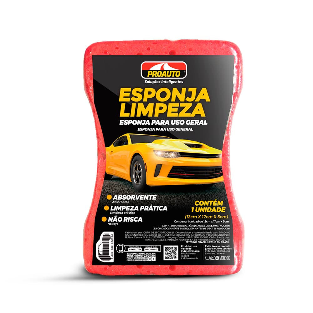 Esponja de Limpeza Proauto – Super Absorvente para Carros e Casa