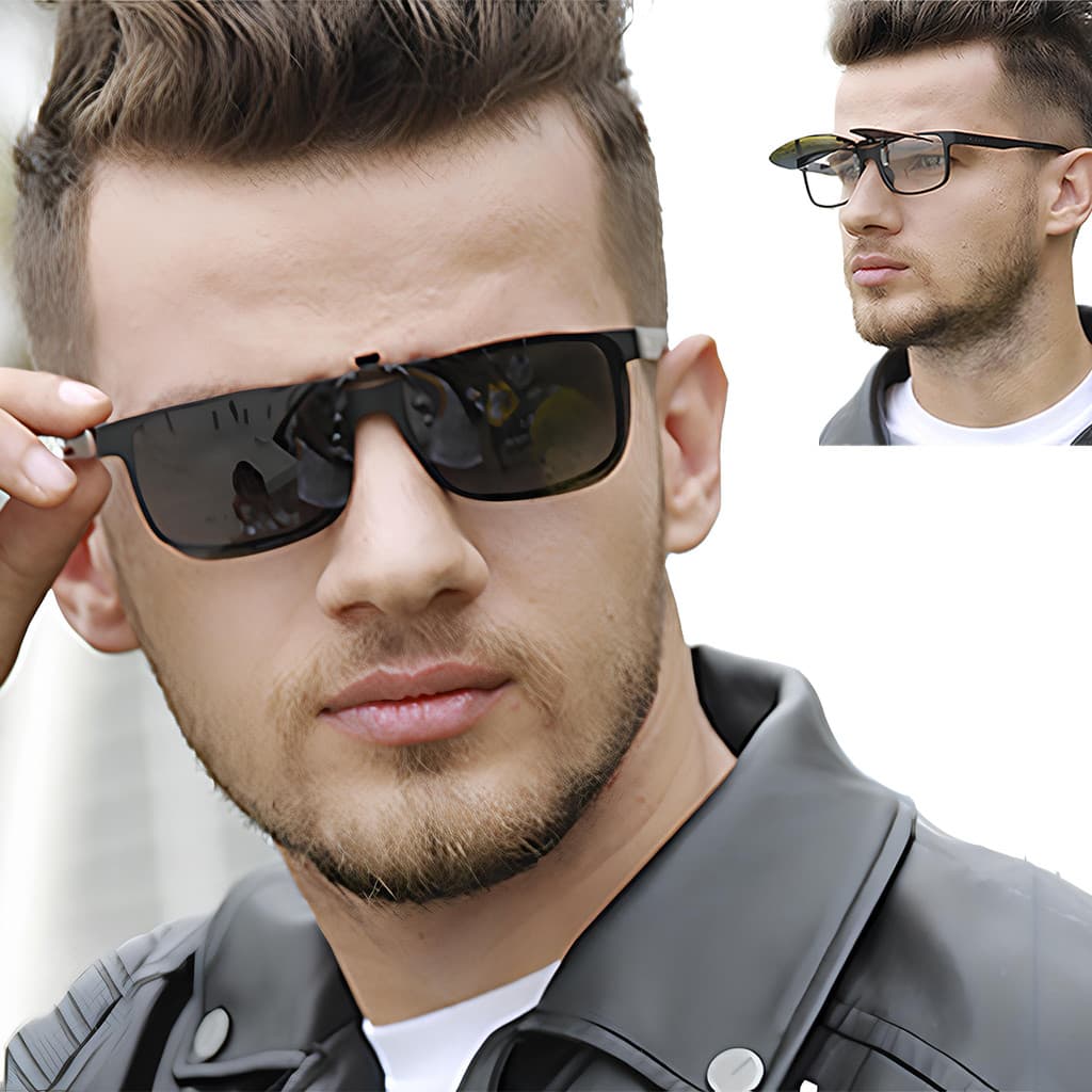 Clipon Polarizado Oculos de Sol Encaixa na Armação de Oculos de Grau Visão Noturna Proteção UV 100%