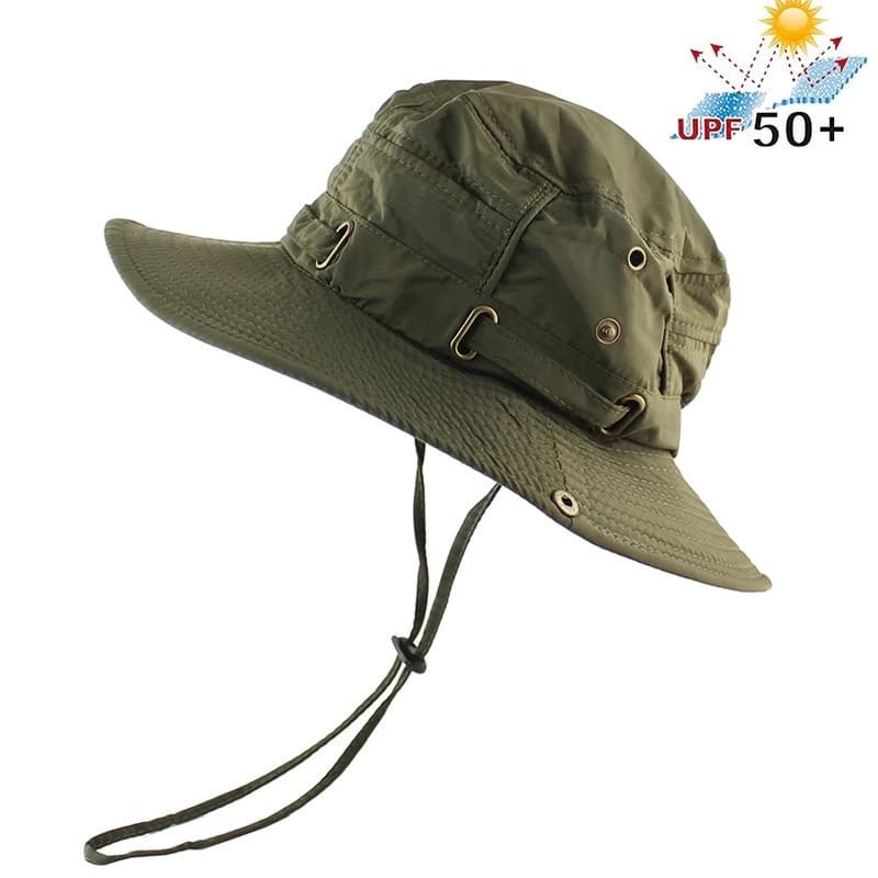 Upf 50 + Chapéu De Praia Verão Proteção Uv Mulheres Homens Caminhada Exército Militar Boonie Pesca Tática Sol Ao Ar Livr