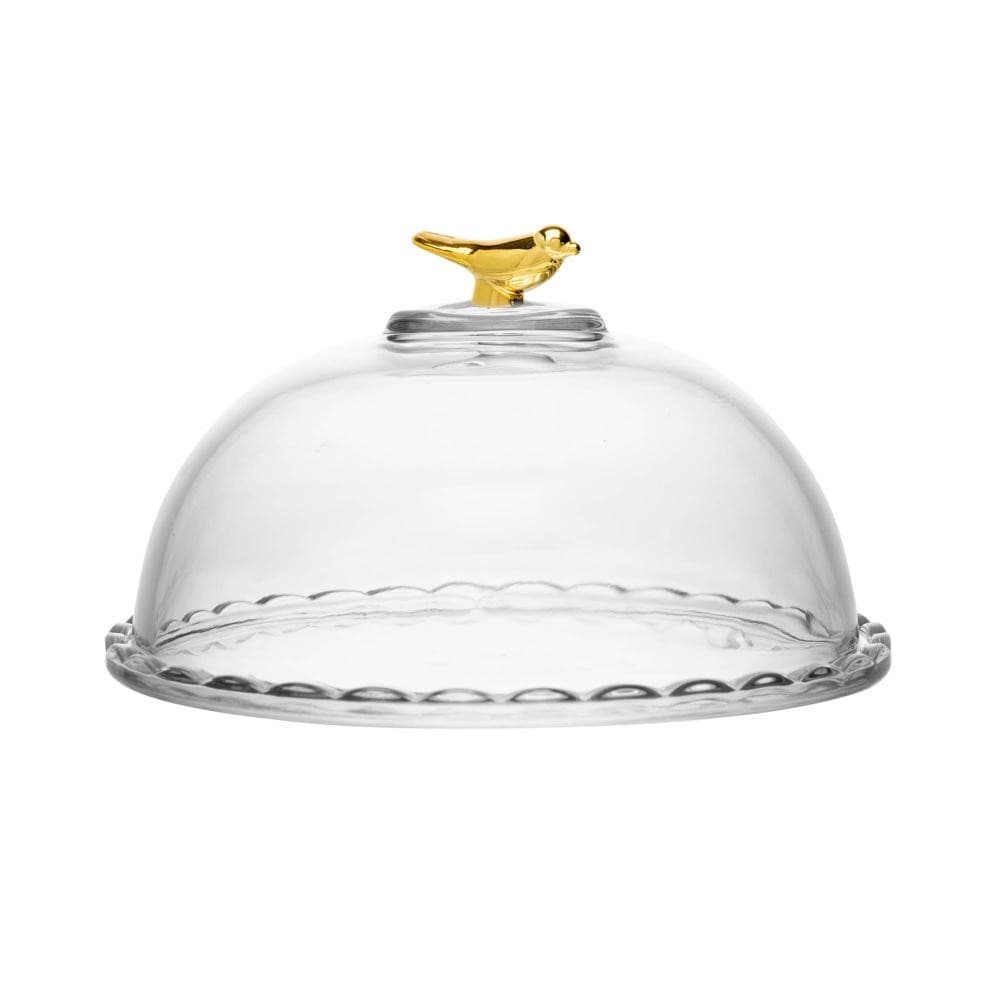 Queijeira Wolff Golden Bird de Cristal Ecológico 20cm