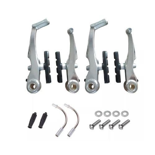 FREIO P/ BIKE V-BRAKE ALUMINIO  4 PCS POLIDO TIPO LOGAN BICICLETA