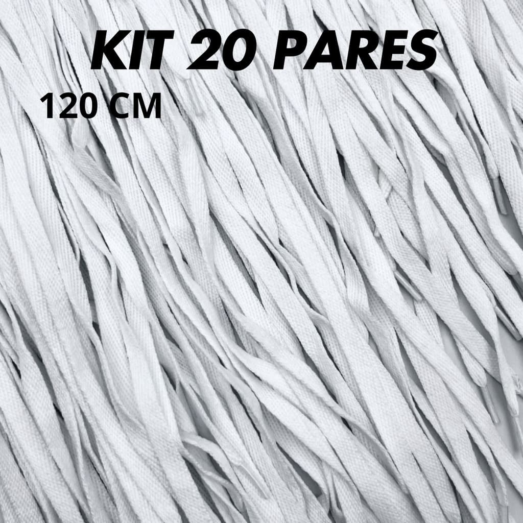 Kit Atacado 20 Pares de Cadarço 120cm – Revenda com Qualidade