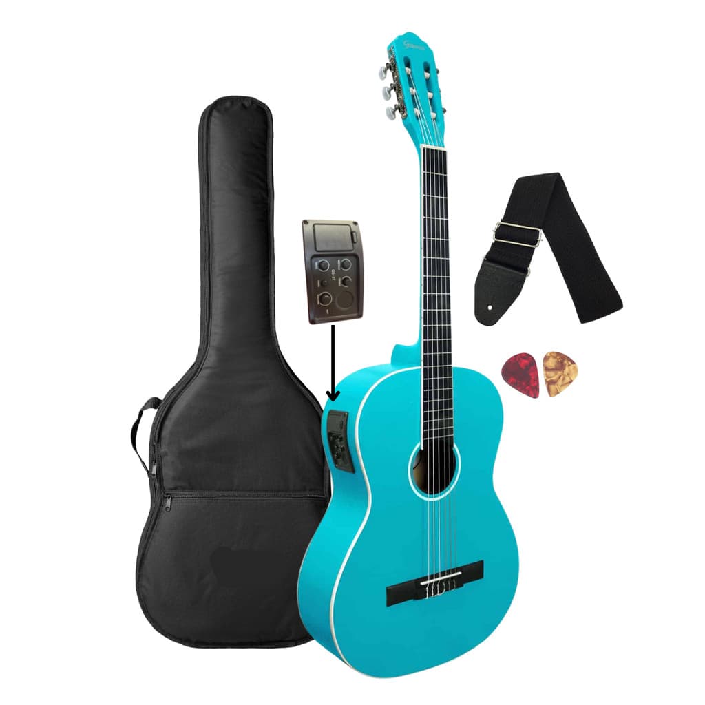 Violão Giannini Elétrico N-14 EQ TBS Blue Satin + Acessórios