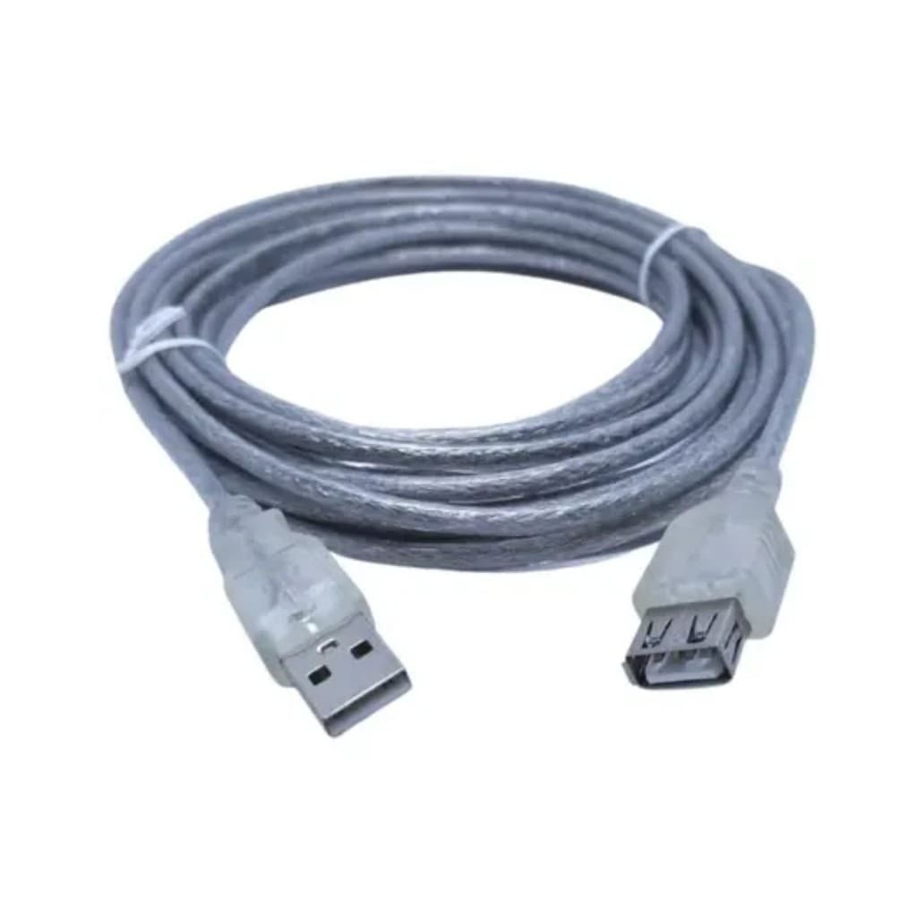Cabo usb 2.0 a macho x usb 2.0 a fêmea 3m cristal