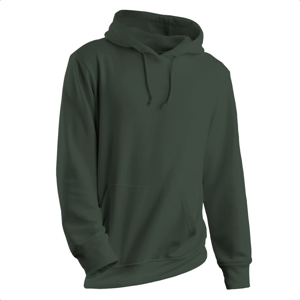 Moletom Liso Unissex Algodão Canguru e Capuz Verde Militar