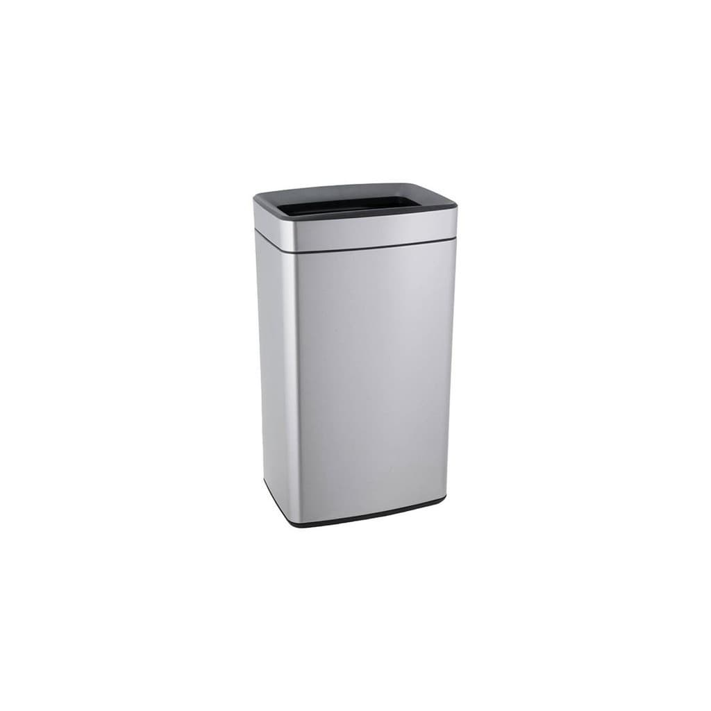 Lixeira Retangular C/ Aro e Balde 40 L Aço Inoxidável Escovado Linha Plana Brinox