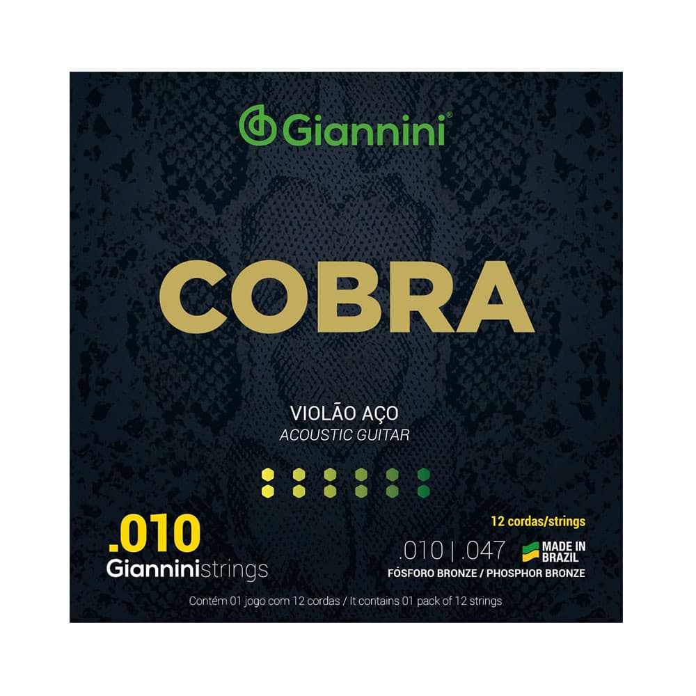 Encordoamento Giannini P/ Violão de 12 Cordas GEEF12EF Tensao Leve - EC0364