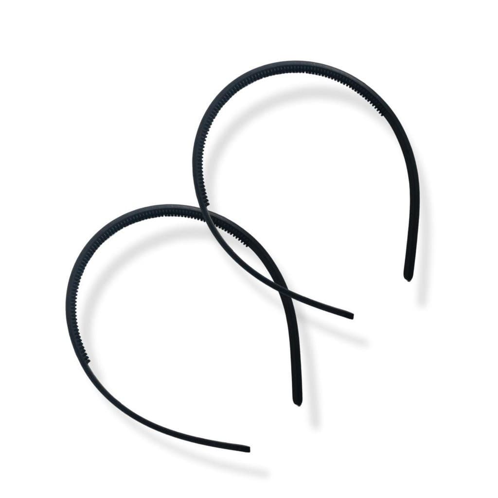 12 Tiara Preta Extra Fina Plástica Arco Dentinho Pente 5mm