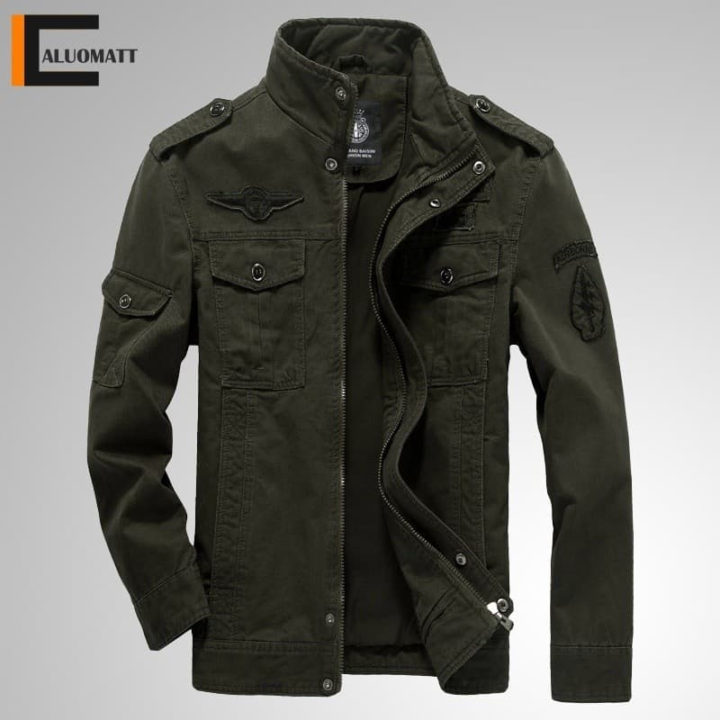 Jaquetas táticas Homens E Mulheres # 100% Algodão Mid-Length Jaqueta Militar Moda Primavera Outono Blusão