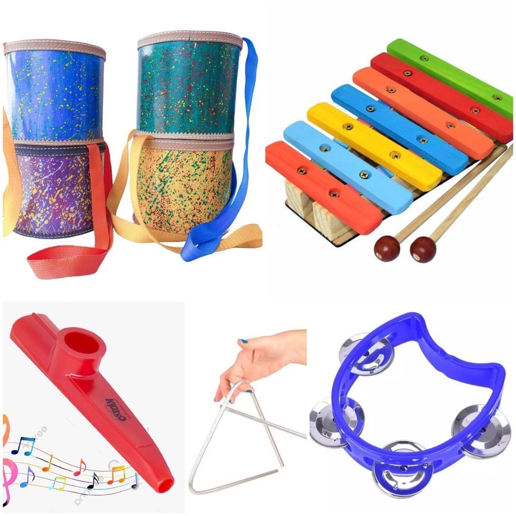 Bandinha Ritmica Com 5 Instrumentos Infantis Montessori 3+