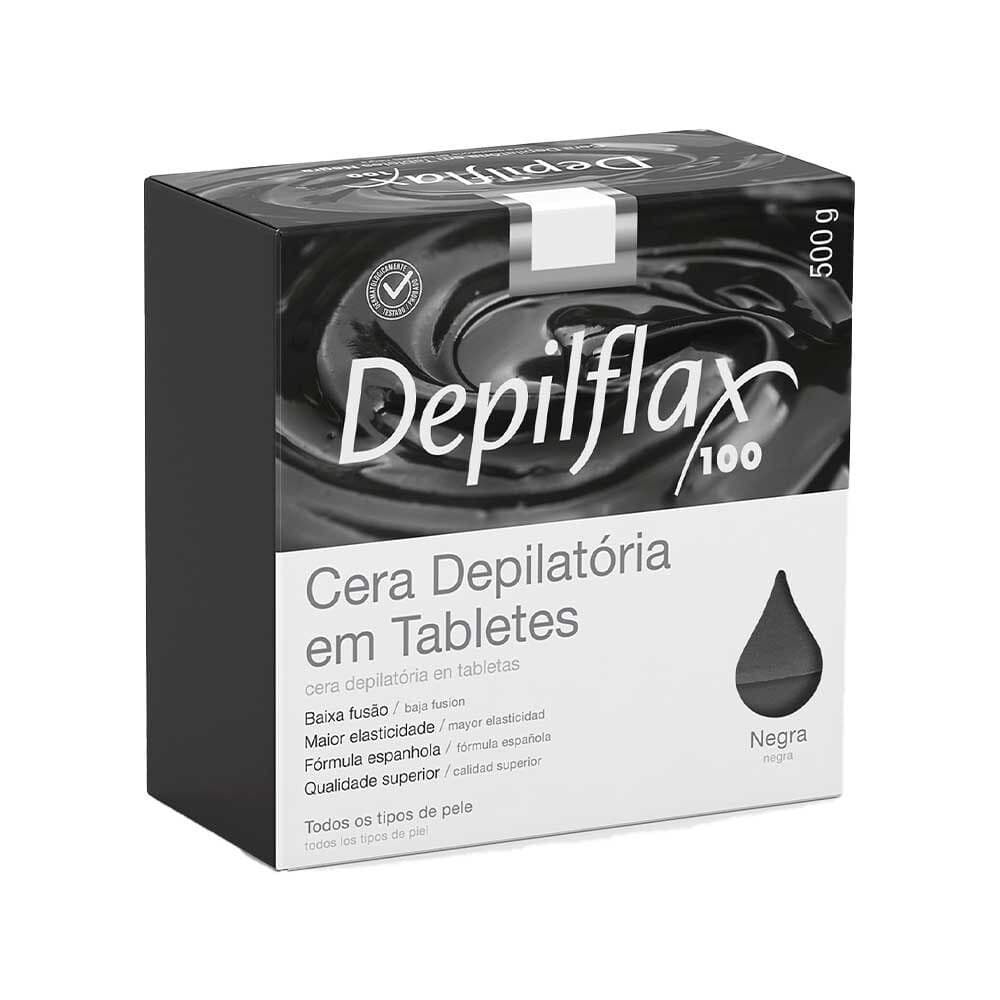 Kit c/ 4 Ceras Negra Depilação em Tablete Quente Depilatória Depilflax 500g