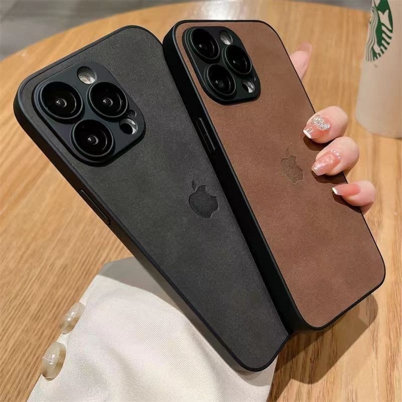 Capa De Couro De Camurça Anti-Queda Luxuosa Compatível Com iPhone 15 14 13 11 12 Pro Max Protetor De Lente De Câmera