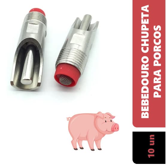 Kit Com 10 Bebedor Automático Inoxidável Água para Porcos Suínos