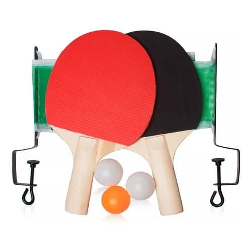 Kit de Raquete de Tenis de Mesa Ping Pong Com Bolinha e Rede Conjunto