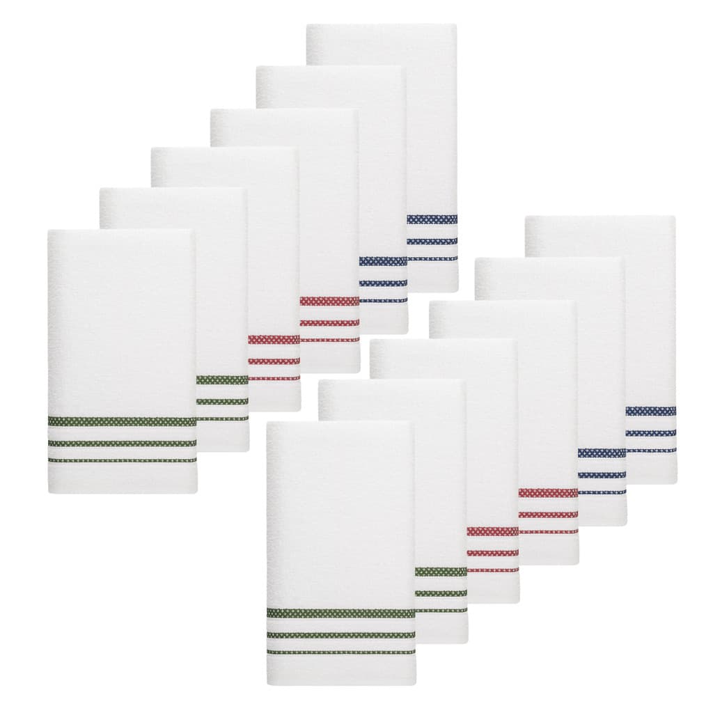 Kit 12 Panos De Prato Teka Premium Nobre 100% Algodão 45x70cm