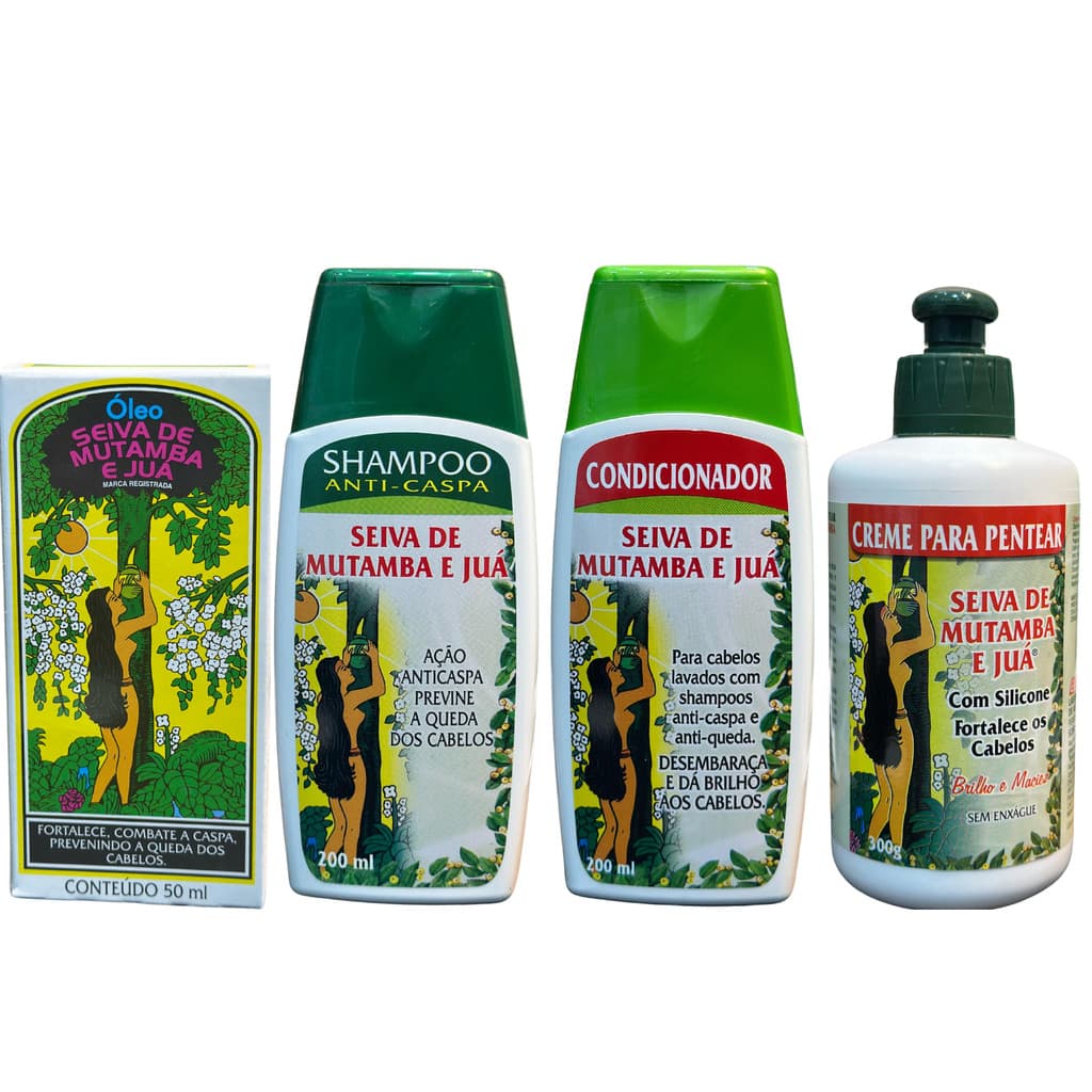 Kit Seiva De Mutamba E Juá - Sh + Cond + Oleo + Cr Pent