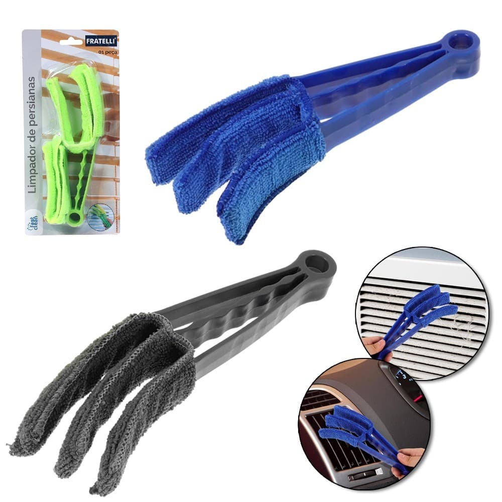 Limpador de Persianas de Microfibra com Refil + Cabo Plástico 21,5X6cm
