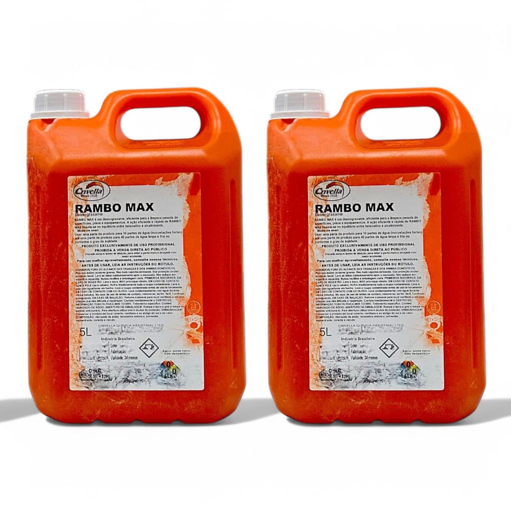 Kit 2x Rambo Max 5l Remove Cera,graxa,gorduras Pisos e Equipamentos Desengraxante