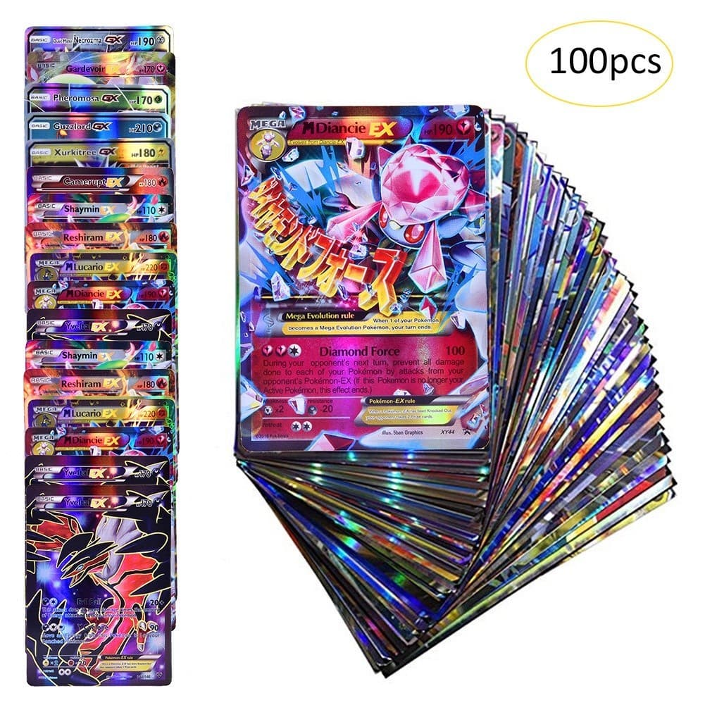 100pcs Charizard Cards Toy VMAX GX EX MEGA Batalha Inglês  Pikachu Card Brinquedos Infantis