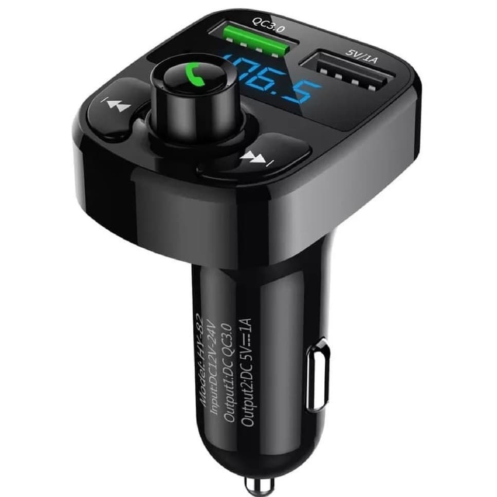 Carregador Carro Transmissor Fm Bluetooth Veicular Mp3 Rádio X8
