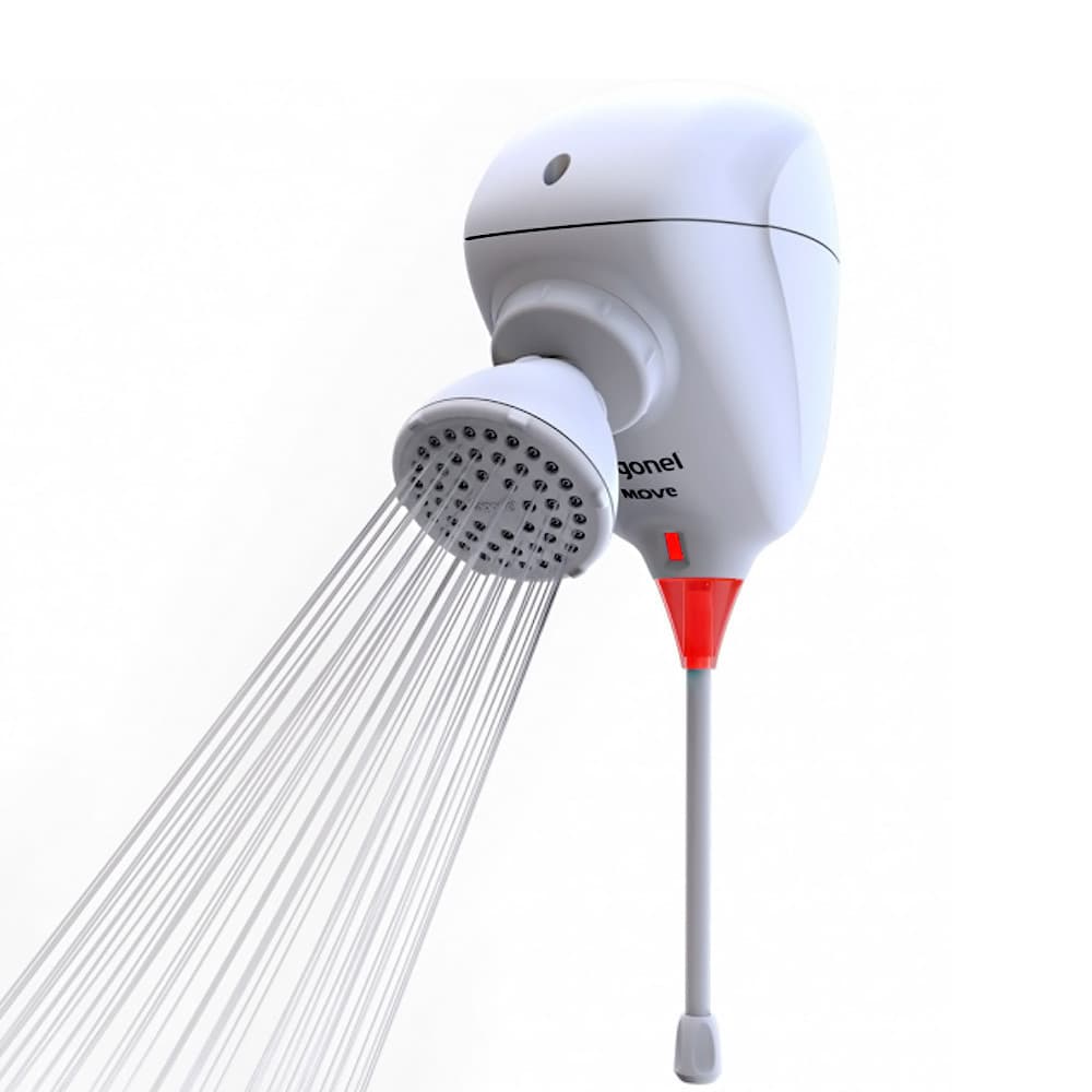 Ducha Move Zagonel Branco Chuveiro Elétrico com LED Controle de Temperatura 127v ou 220v