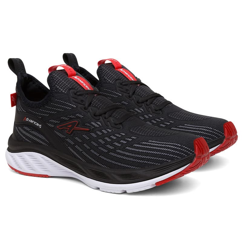 Tênis Masculino Via Livre Preto e Vermelho Caminhada Casual