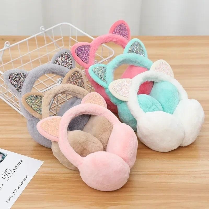 Novos Aquecedores De Orelha De Gato Quente De Inverno Adoráveis Orelhas Quentes Pelúcia Glitter Earmuffs Para Meninas Brincalhão Proteção Contra O Frio HHBRAX3278