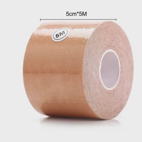 Levanta Peito Adesivo Seios Sutiã Fita Push Up Invisível 5M BEGE TAPE