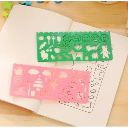 Molde Régua Formas De Desenho Lúdicos Infantil 13cm - 4 Réguas