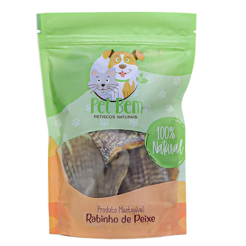 Rabinho de Peixe Barbatana de Tilápia Petisco Natural para Cães e Gatos 60gr - Pet Bem