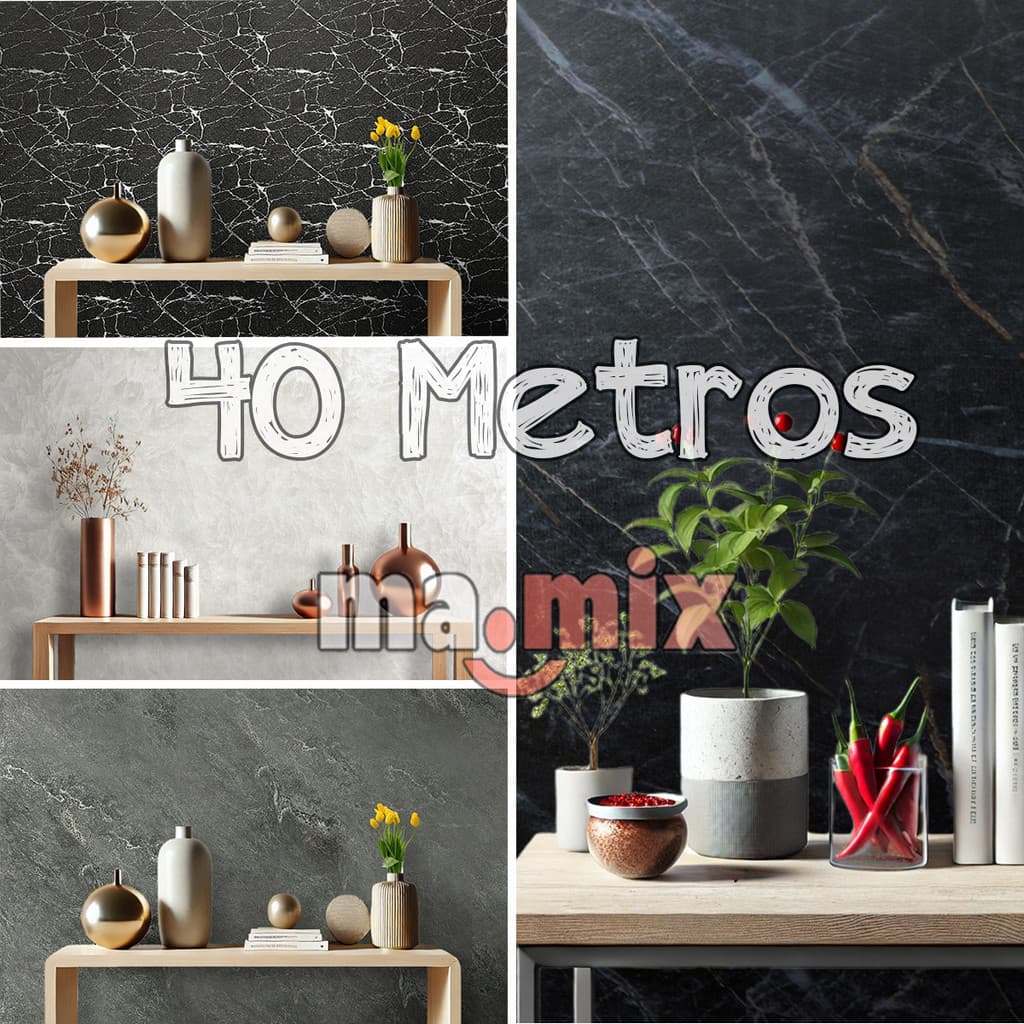 Papel de Parede Adesivo - Marmore 40 METROS X 45CM Tijolo Madeira 3D