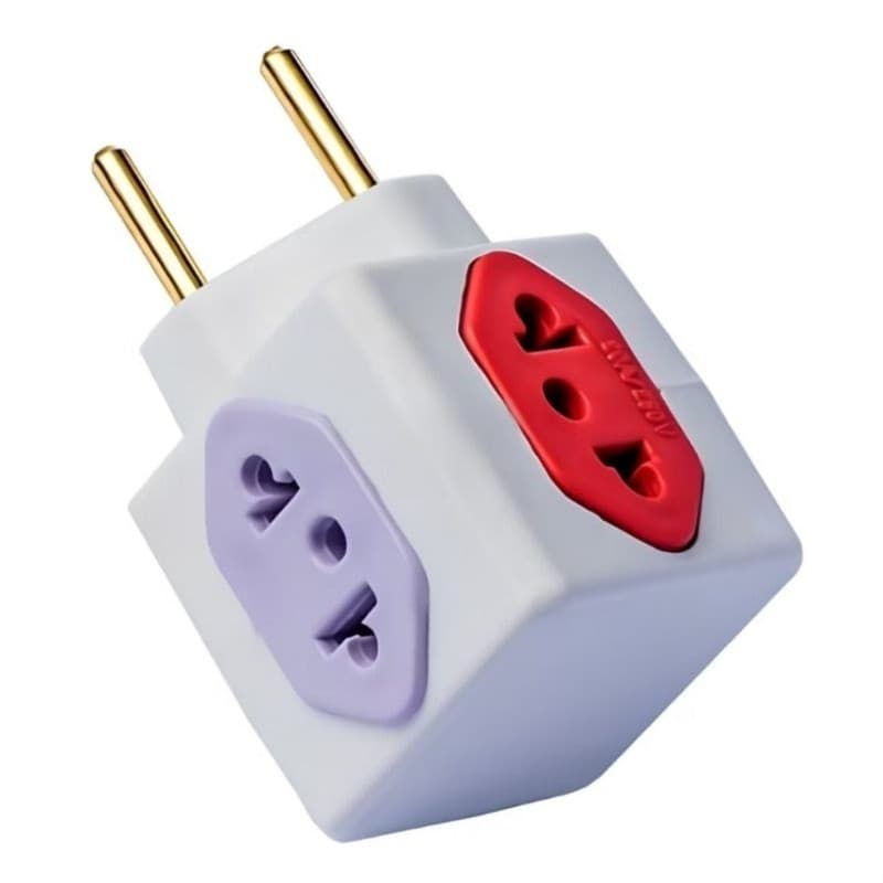 Adaptador de Tomada Kit C/5 Benjamin CUBO 10A/20A Pino Maciço Resistente 4 Tomadas envio 24h..