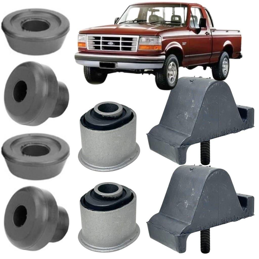 KIT BUCHA BORRACHA + BATENTE DO EIXO MOLA BANDEJA BALANÇA BRAÇO TENSOR TIRANTE SUSPENSÃO DIANTEIRO F1000 G2 4X2 93 A 98