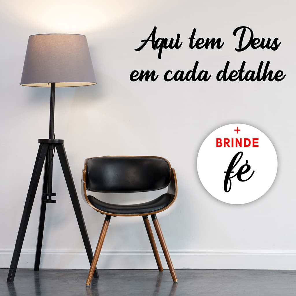 Quadro Aqui Tem Deus Em Cada Detalhe Decoração Frase Mdf 3mm