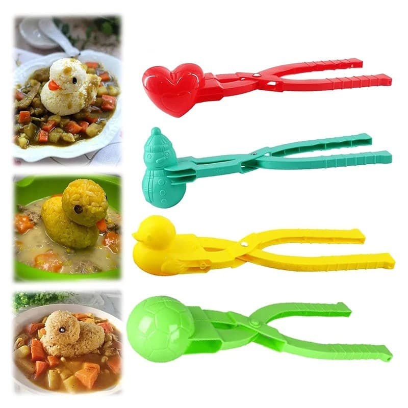 62 Tipos Bonito Pato Em Forma De Arroz Molde Fabricante Clipe Crianças Ao Ar Livre Plástico DIY Bola De Neve Sushi Com A