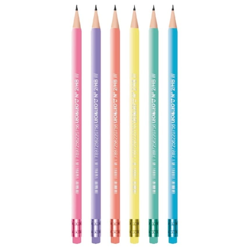 Kit 12 Lápis de Escrever PEROLADO HB com Borracha