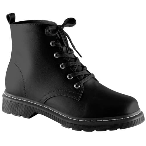 Bota Coturno Feminino Via Uno Preto Detalhe Strass Elegância Conforto Perfeito Solado Antidarrapante