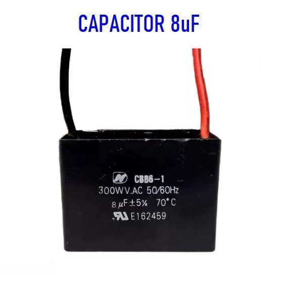 Capacitor Quadrado Cbb61 - 8uf 300vac 50/60hz Para Ventilador