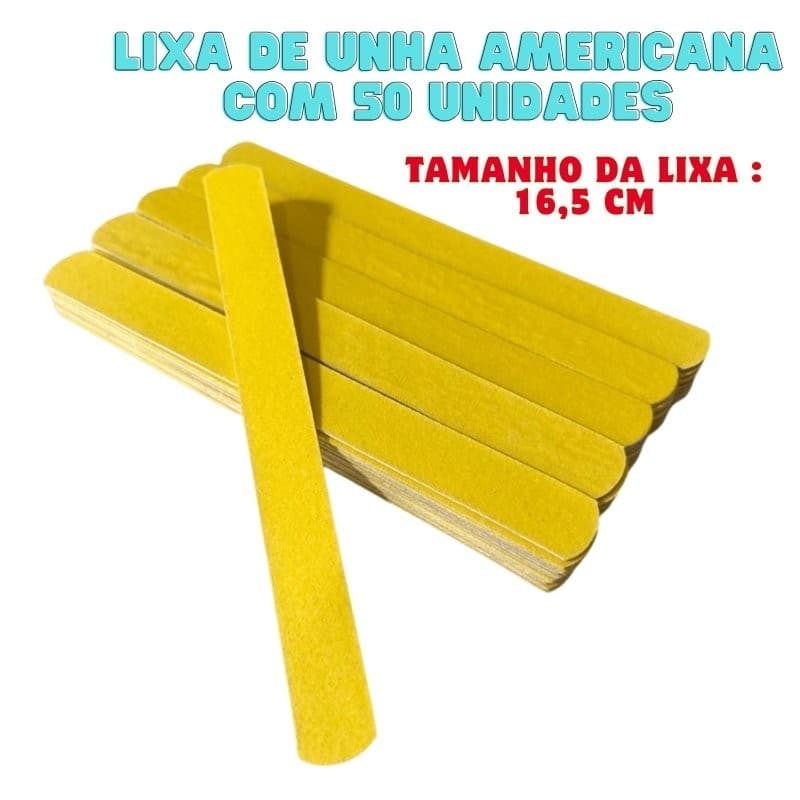 Lixa de Unha Americana Larga Canário com 50un
