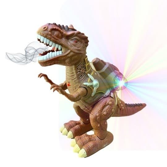 Brinquedos Dinossauro Mochila Solta Fumaça, Anda Sons e Luzes Divertido!