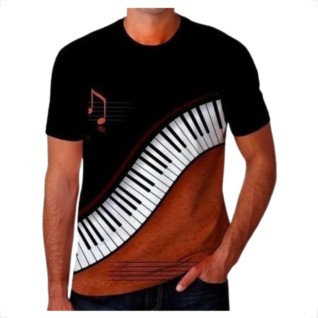 Camiseta Camisa Piano Teclado Álbum Instrumento Musical