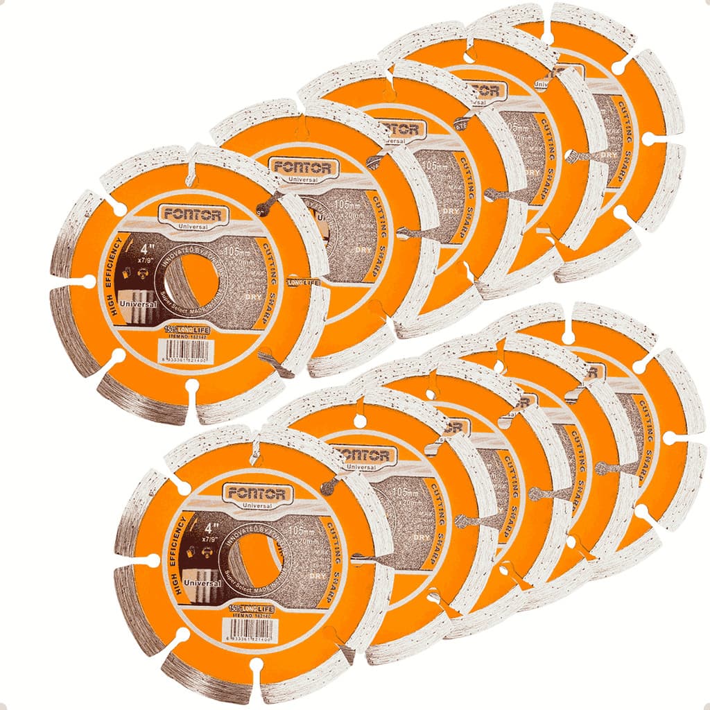 kit 10 Disco P/ Serra Mármore Segmentado Diamantado 4" Precisão e Durabilidade para Cortes