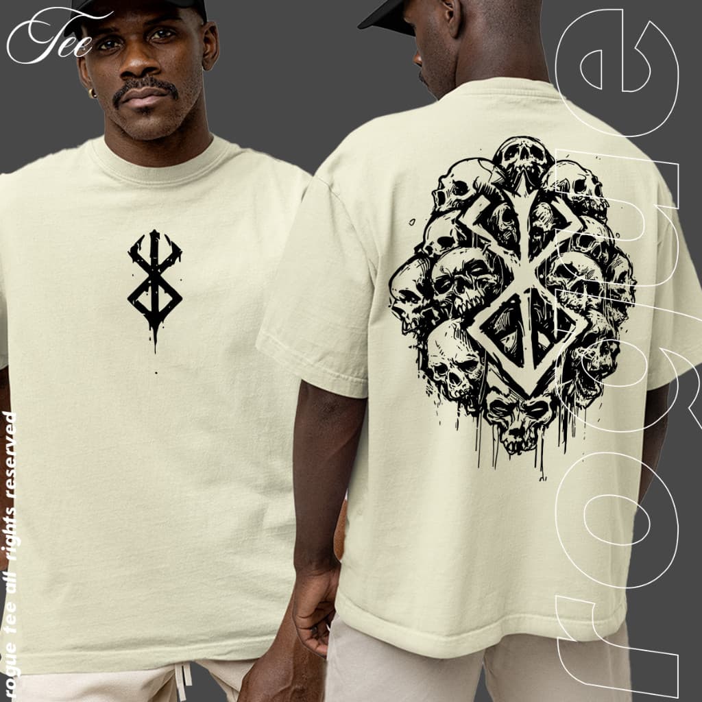 Camisa Camiseta Bersek Sacrifice Mark Blood Caveira Anime Unissex Moda Verao