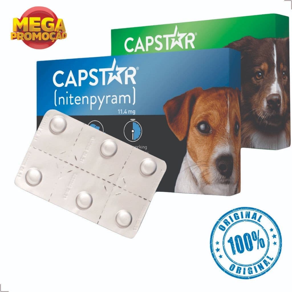 Capstar Remédio para Pulgas e Carrapatos Remédio para Carrapatos Cachorro e Gato 6 Comprimidos