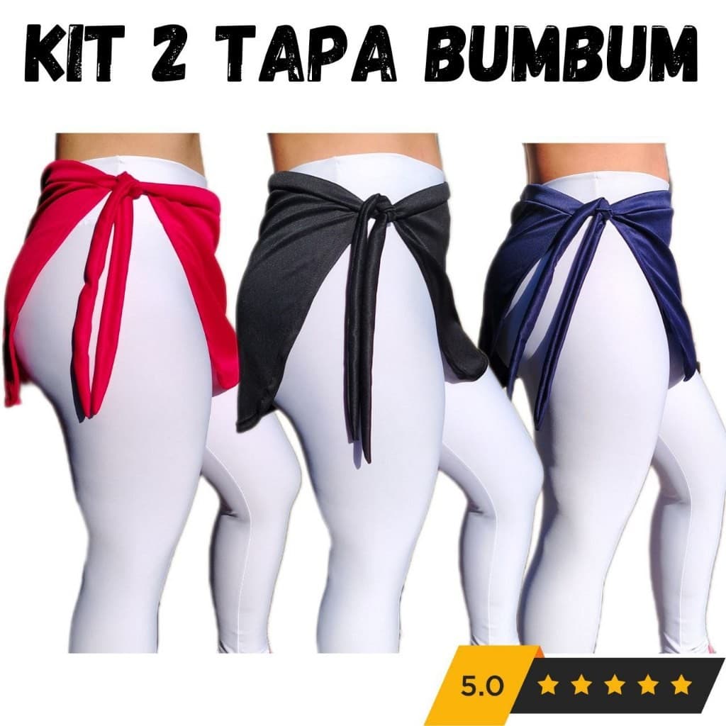 Tapa-bumbum com amarração para short legging ou calça legging KIT 2 PEÇAS